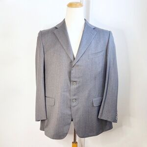 Ermenegildo Zegna Gray Pinstripe Wool Three Button Suit Blazer Sports Coat 44R
